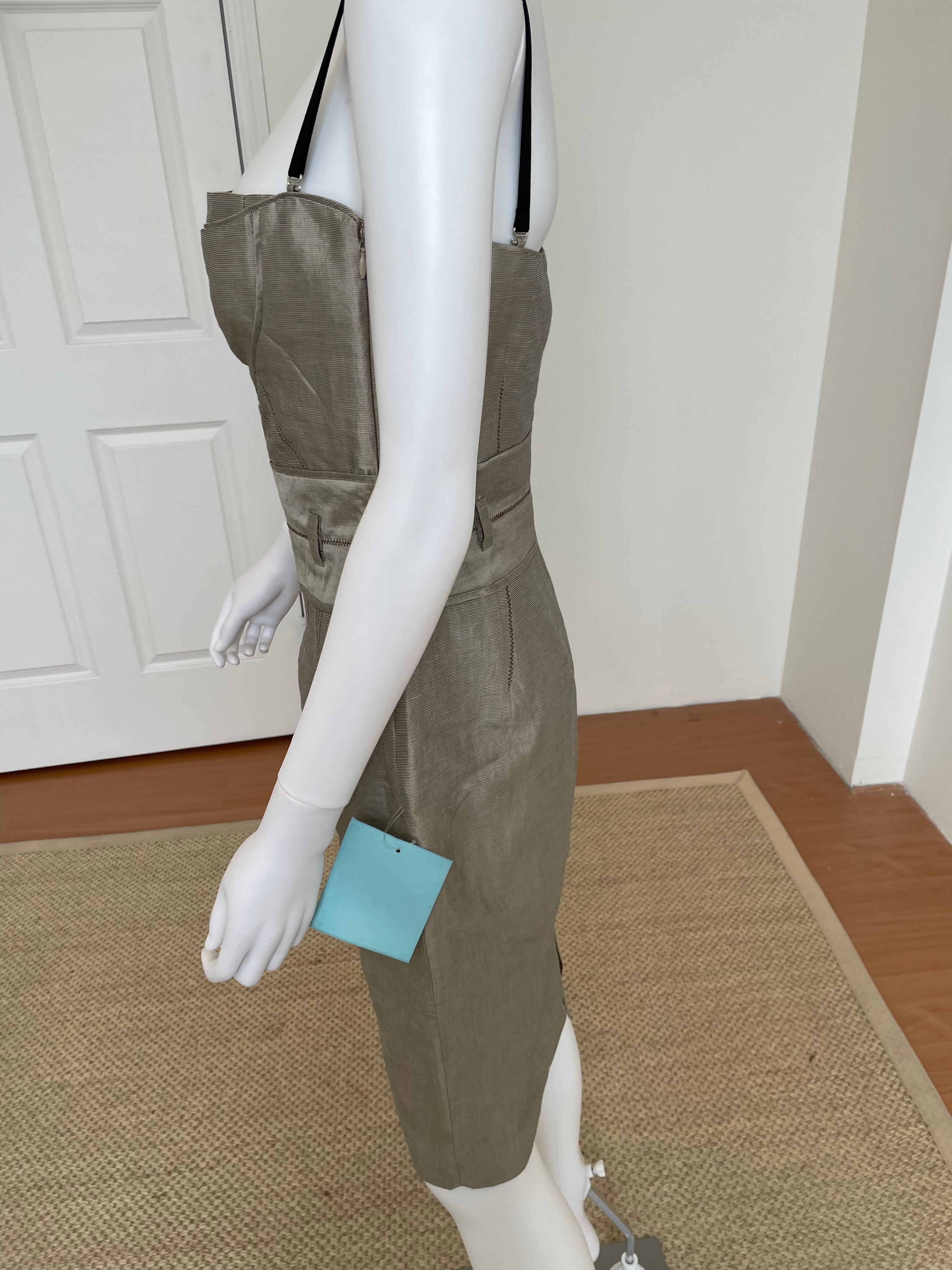 Gray Antonio Berardi Structured Dress with Matching Caplet For Sale