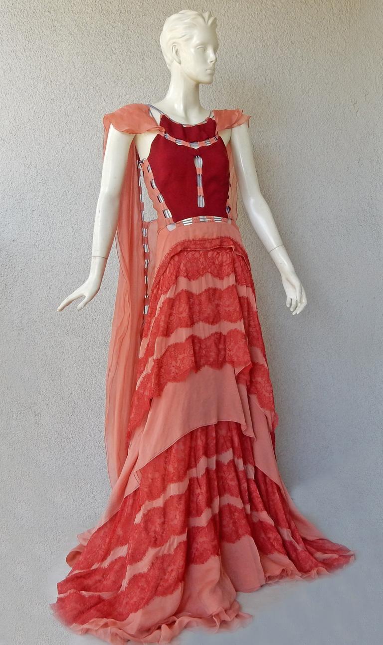 Antonio Berardi Impresionante Vestido Voluminoso Boho Chic de Pasarela en Excelente estado para la venta en Los Angeles, CA