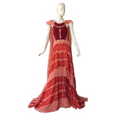 Antonio Berardi Impresionante Vestido Voluminoso Boho Chic de Pasarela
