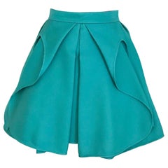 Antonio Berardi Teal Mini-Plissee-Rock