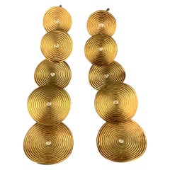Antonio BERNARDO Boucles d'oreilles pendantes en or 18k avec diamants en forme de cercle
