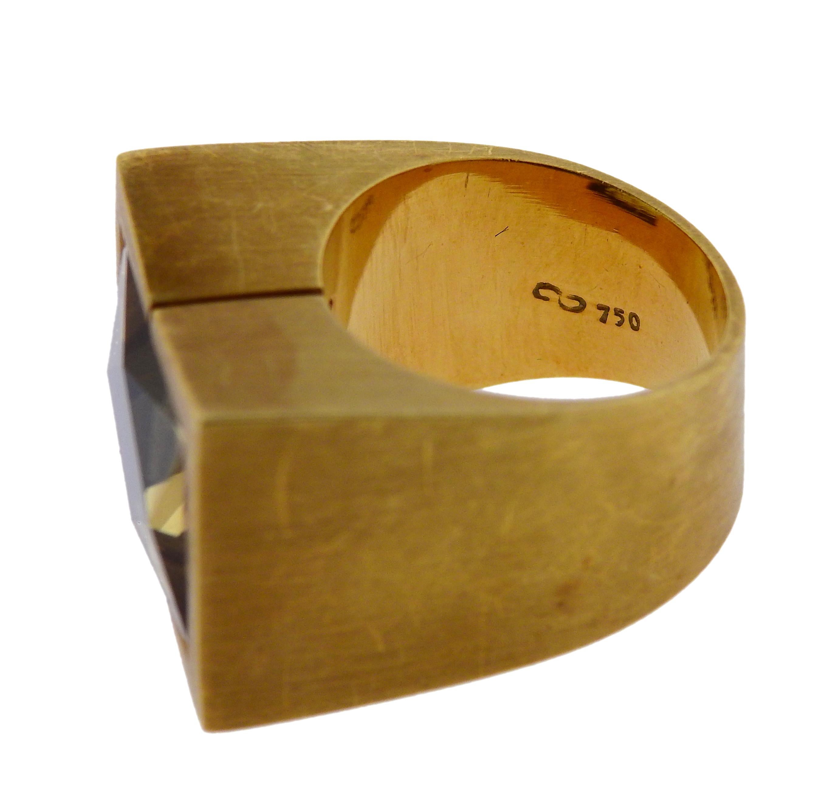 Women's or Men's Antonio Bernardo Citrine Gold Ring