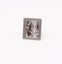 ANTONIO BERNARDO Geometric Cocktail Ring In 18Kt White Gold & Fancy Rock Crystal