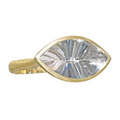 Antonio Bernardo Horizontal Prism-Cut Rock Crystal Quartz Shine Handmade Ring