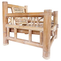 Antonio Budji Layug Style Vintage Coastal Bamboo Chair