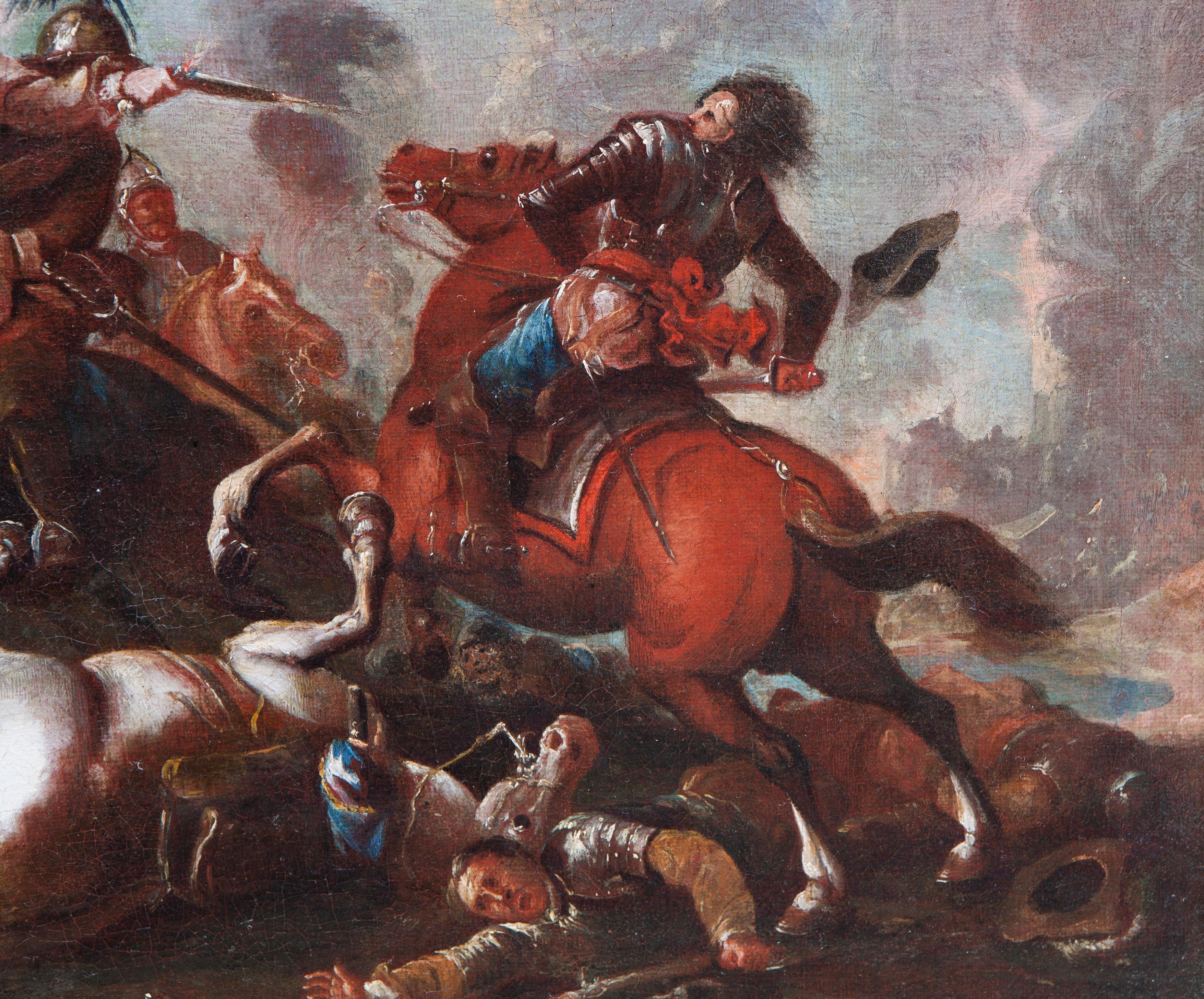 Kampfszene (Scena di Battaglia) (Brown), Figurative Painting, von Antonio Calza