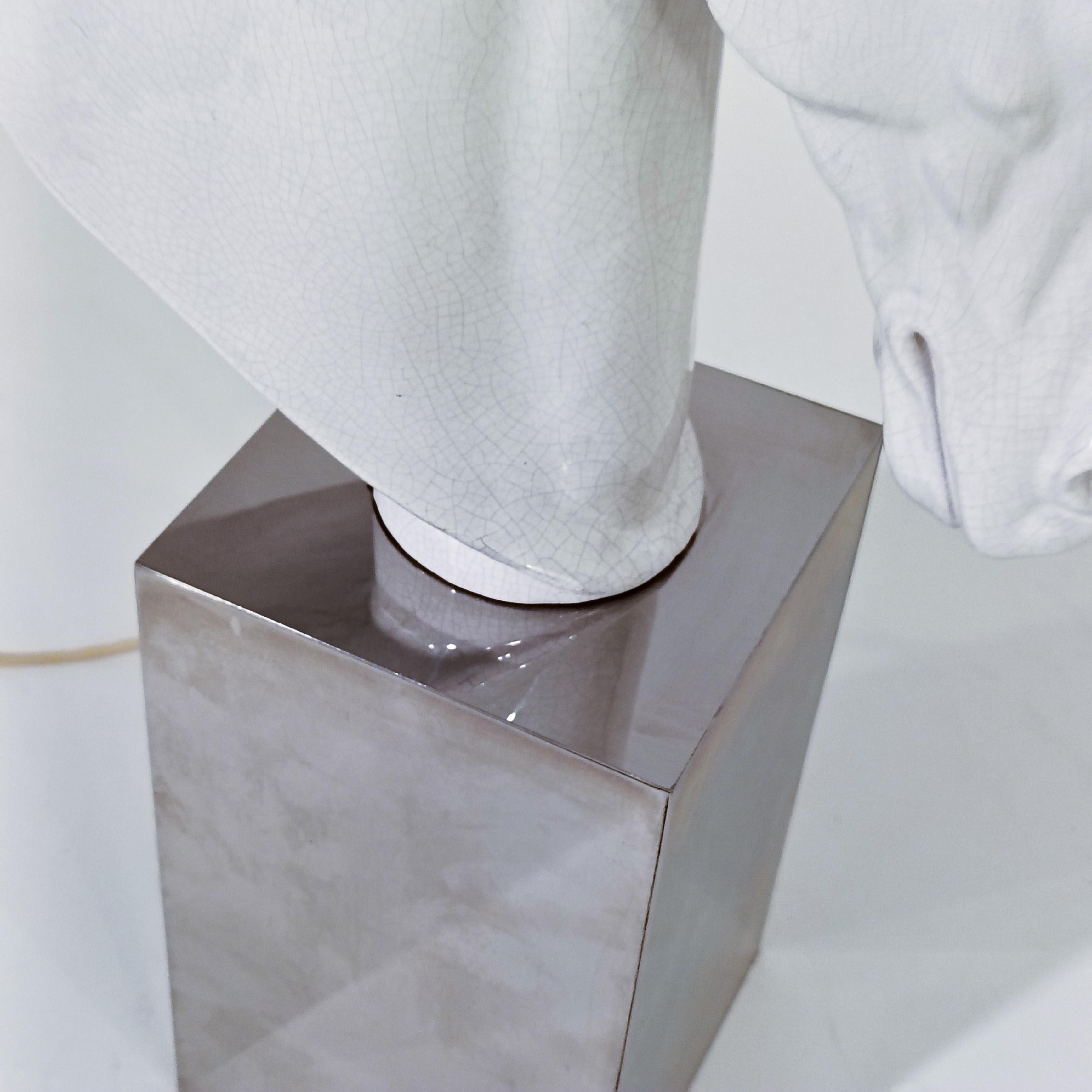 Antonio Campuzano. Lampe de table sculpture de cheval en céramique faite à la main, Espagne, années 1970 en vente 11