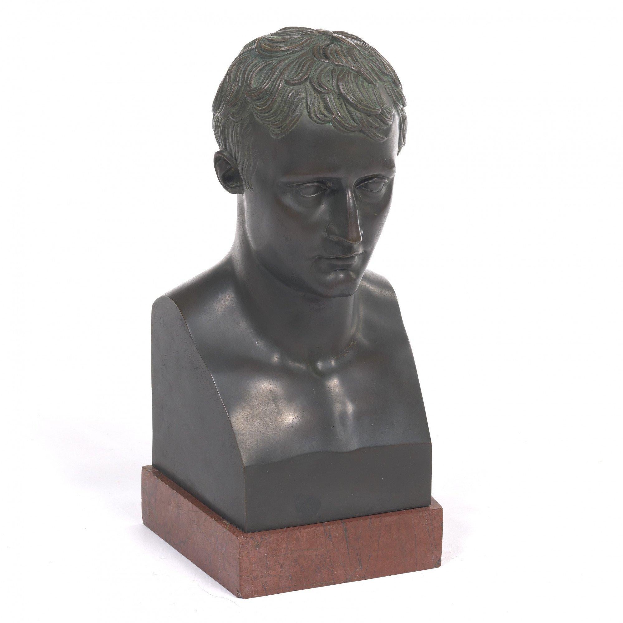 19th Century Bronze Bust of Young Napoleon as Caesar
