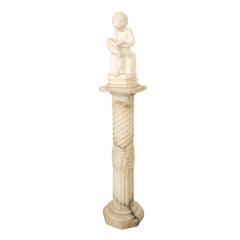 Ancienne sculpture italienne Grand Tour Statue Putto enfant lisant