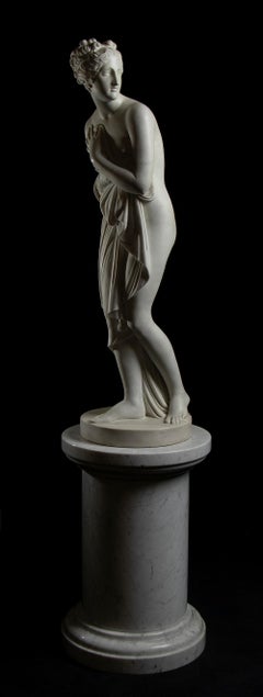 Antonio Canova (After) Marble Sculpture Of Venus Italica On Marble Base