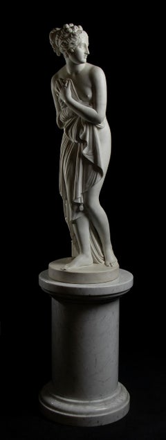 Antonio Canova (After) Marble Sculpture Of Venus Italica On Marble Base