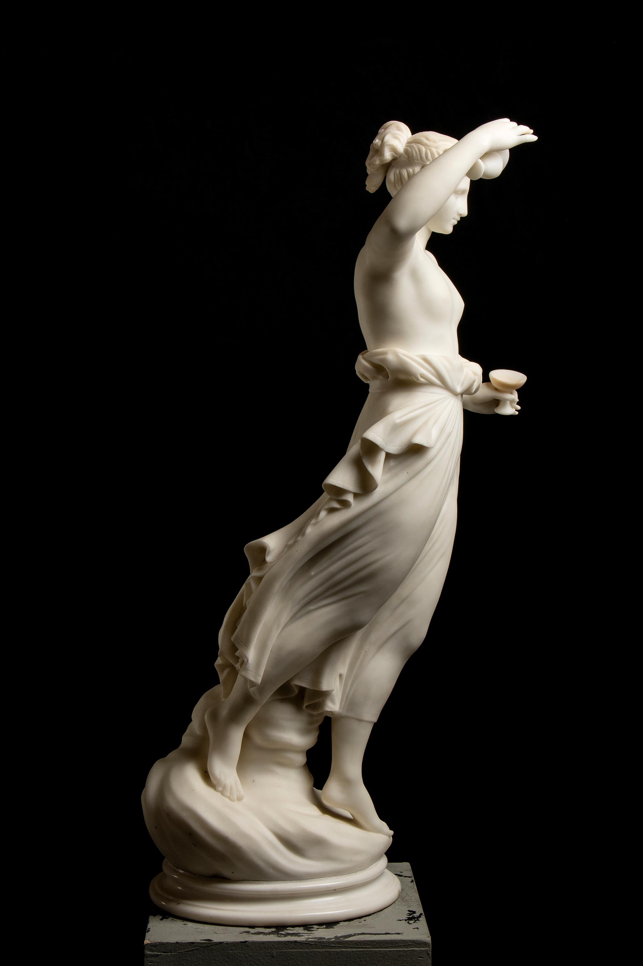 Antonio Canova Ebe Aprés Ebe White Marble Sculpture 19th Century Italian For Sale 9