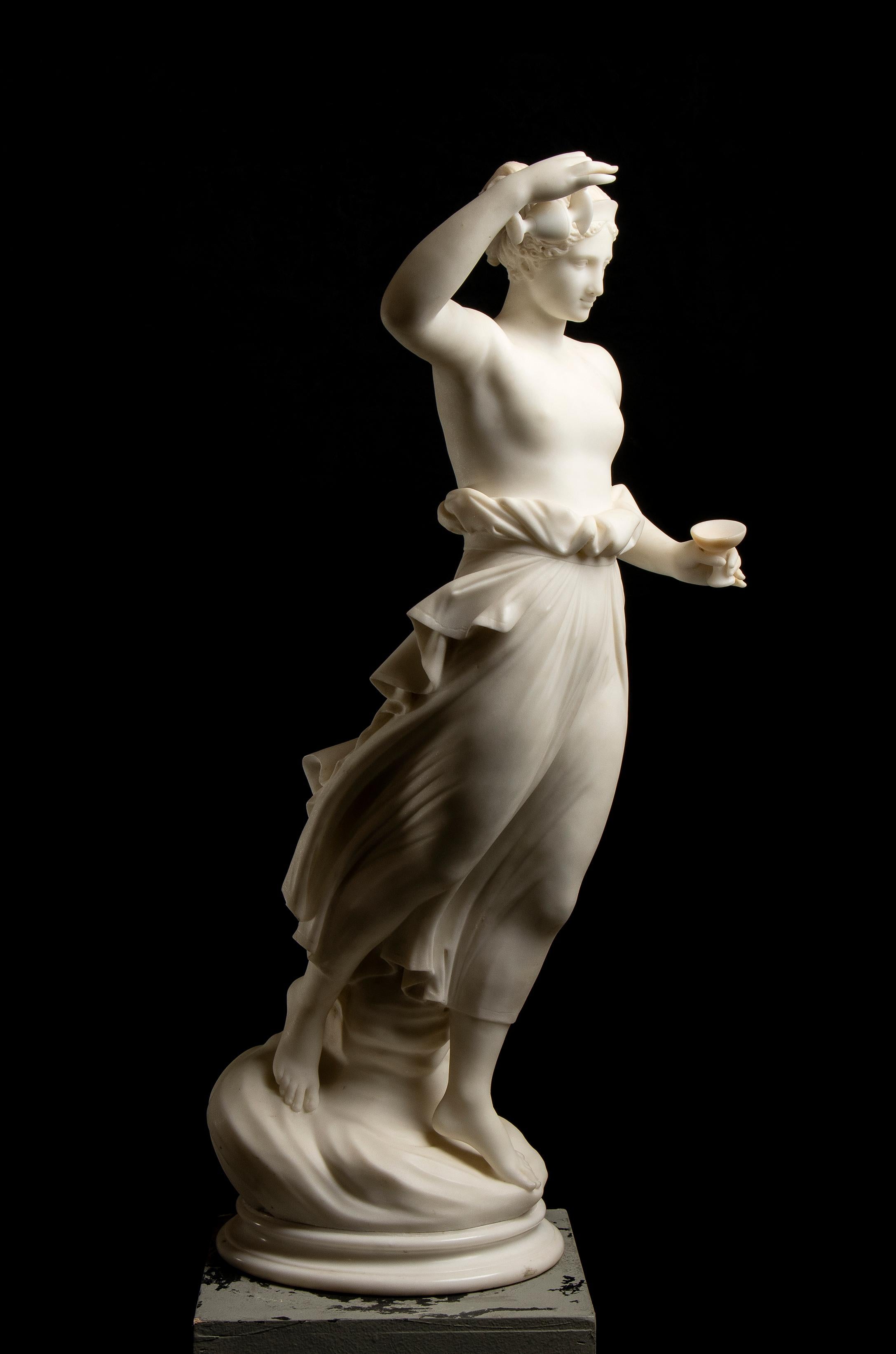 Antonio Canova Ebe Aprés Ebe White Marble Sculpture 19th Century Italian For Sale 10