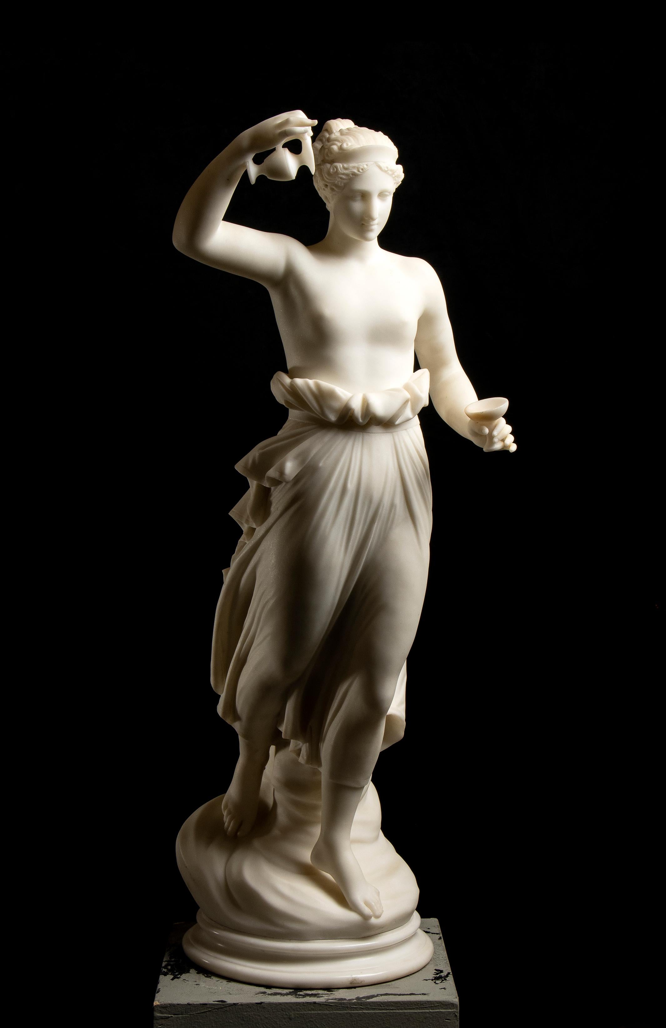 Antonio Canova Ebe Aprés Ebe White Marble Sculpture 19th Century Italian For Sale 11