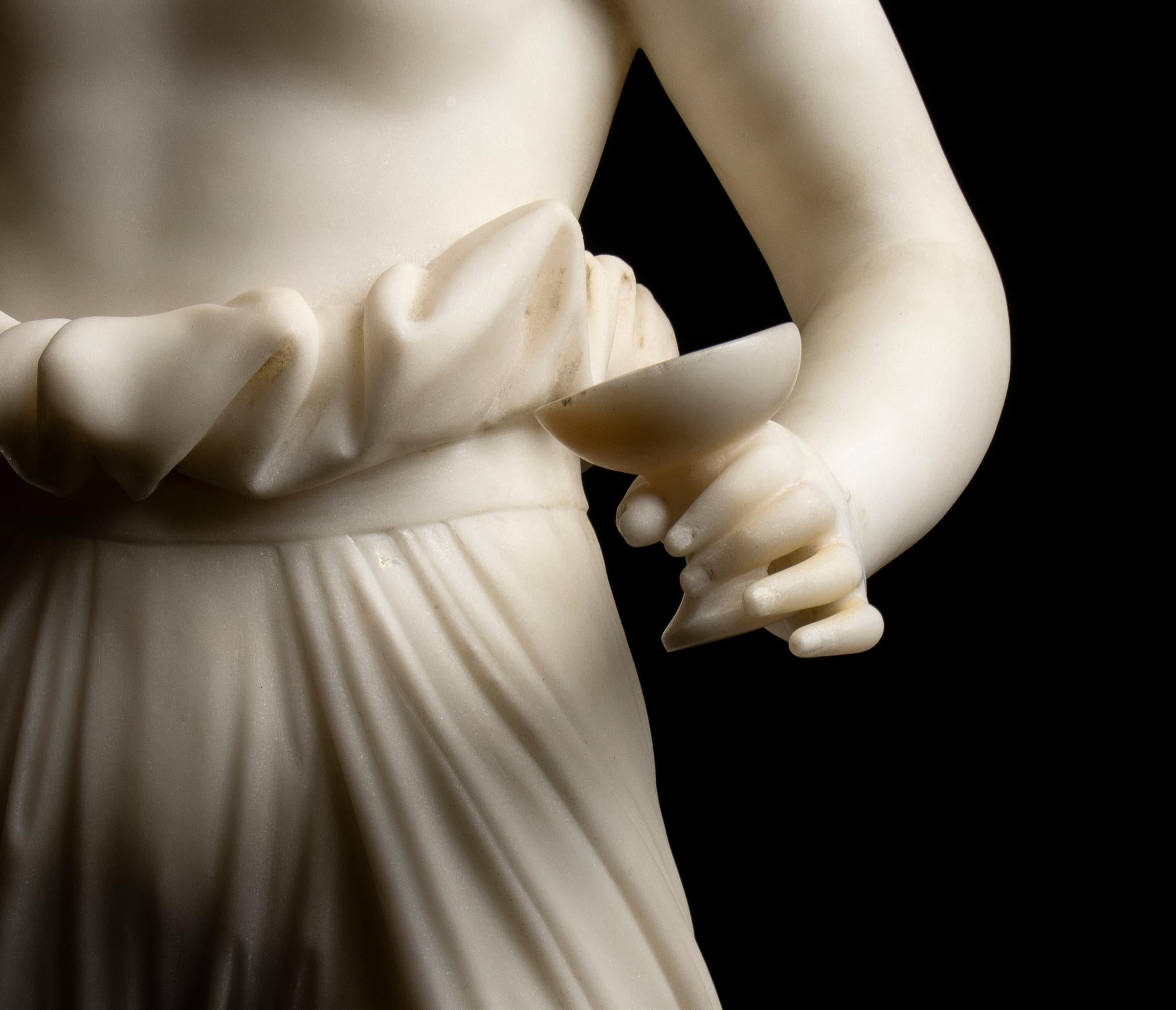 Antonio Canova Ebe Aprés Ebe White Marble Sculpture 19th Century Italian For Sale 13