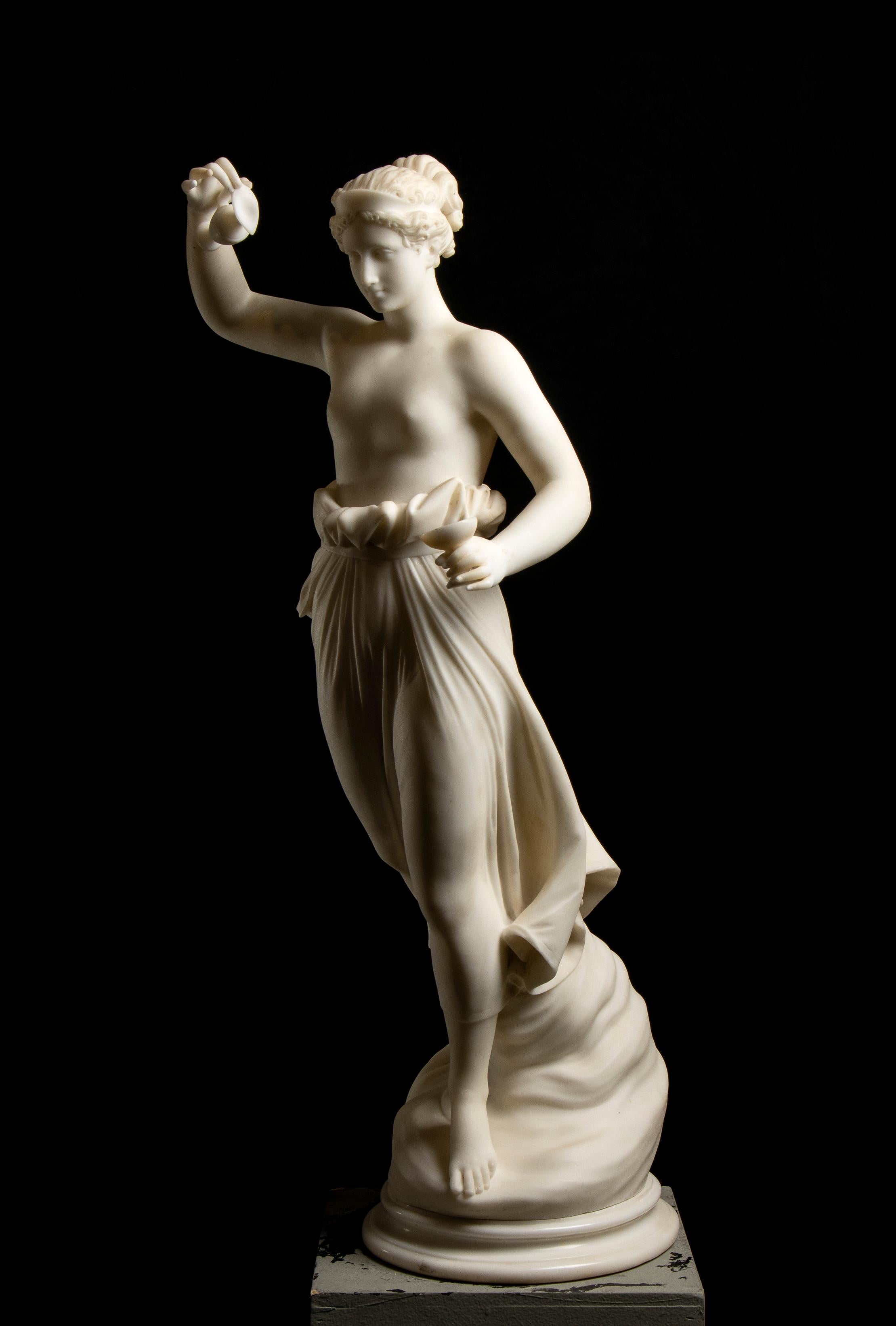 Antonio Canova Ebe Aprés Ebe White Marble Sculpture 19th Century Italian For Sale 1