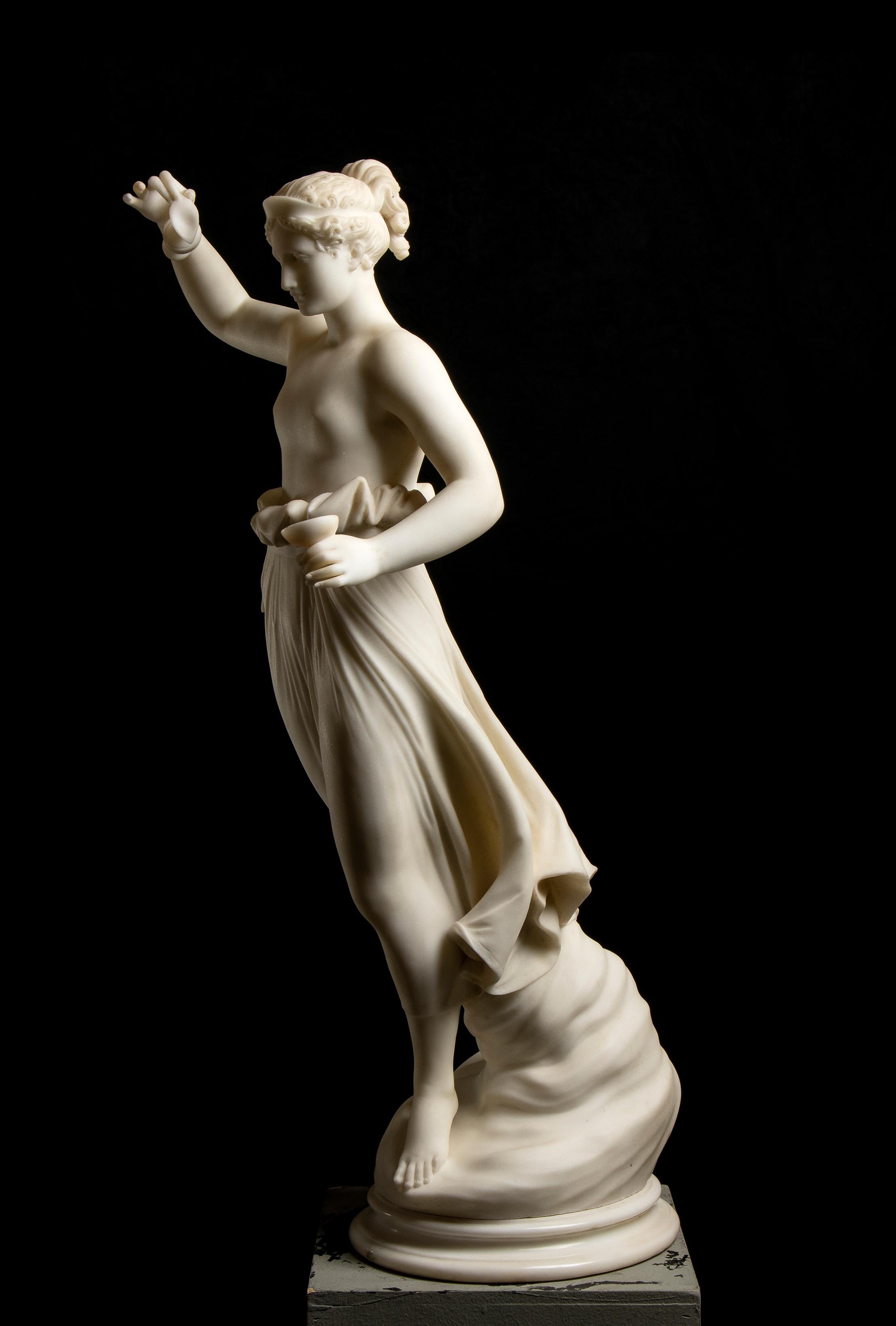 Antonio Canova Ebe Aprés Ebe White Marble Sculpture 19th Century Italian For Sale 2