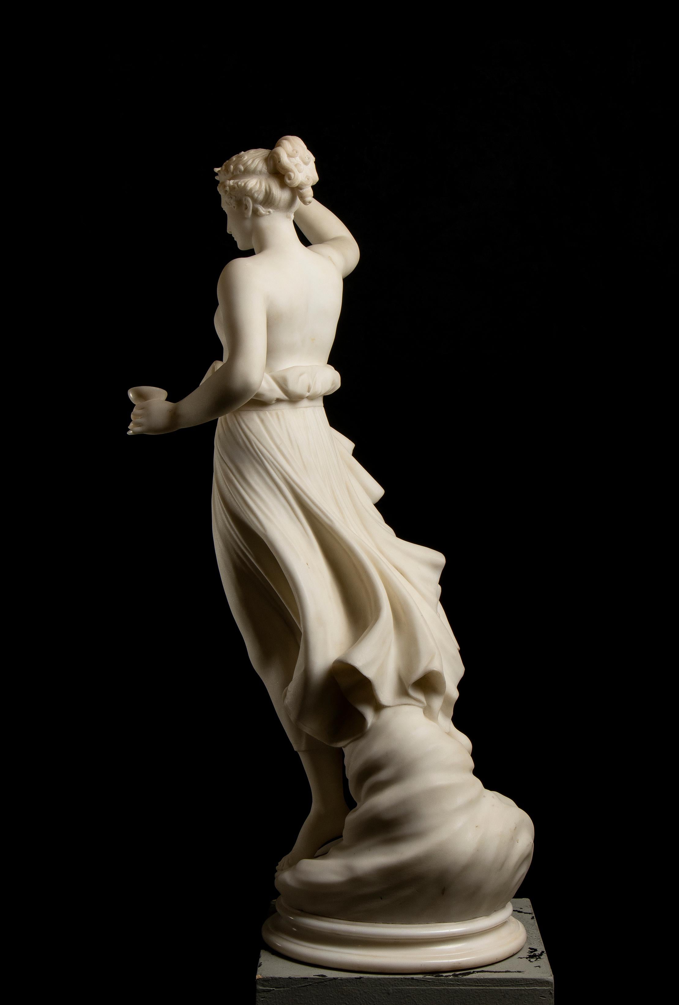 Antonio Canova Ebe Aprés Ebe White Marble Sculpture 19th Century Italian For Sale 4