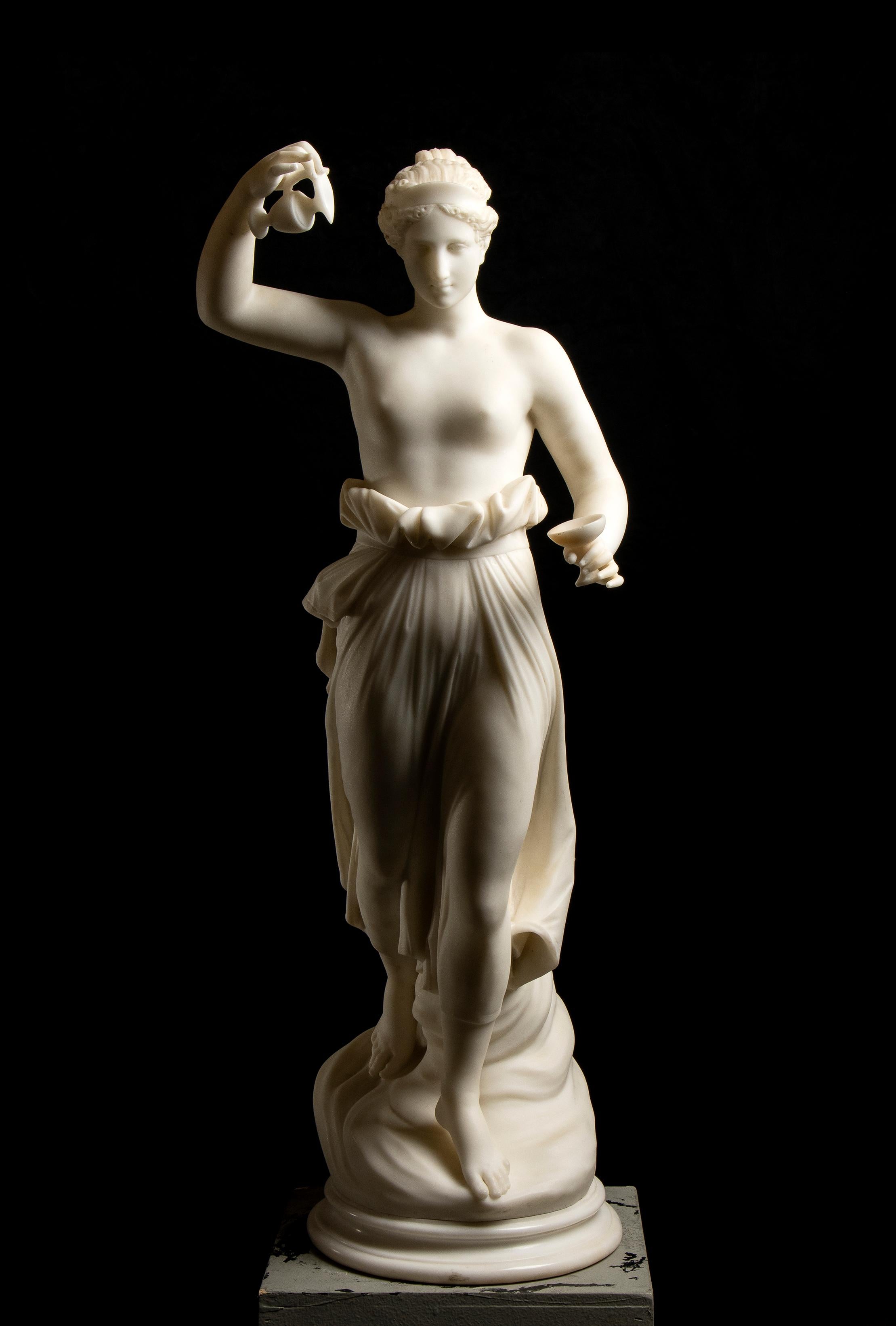 An important  grand tour Antonio Canova Ebe (Aprés),   carved in white marble by an Italian sculptor artist in the 19th century from a block of white marble. 
The work depicts the goddess Hebe, daughter of Zeus and Hera and handmaiden and cupbearer