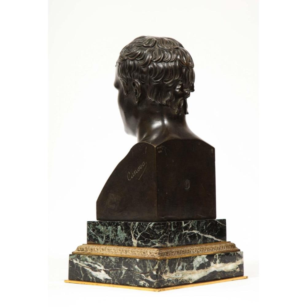 Exquisite French Patinated Bronze Bust of Emperor Napoleon I, after Canova 3