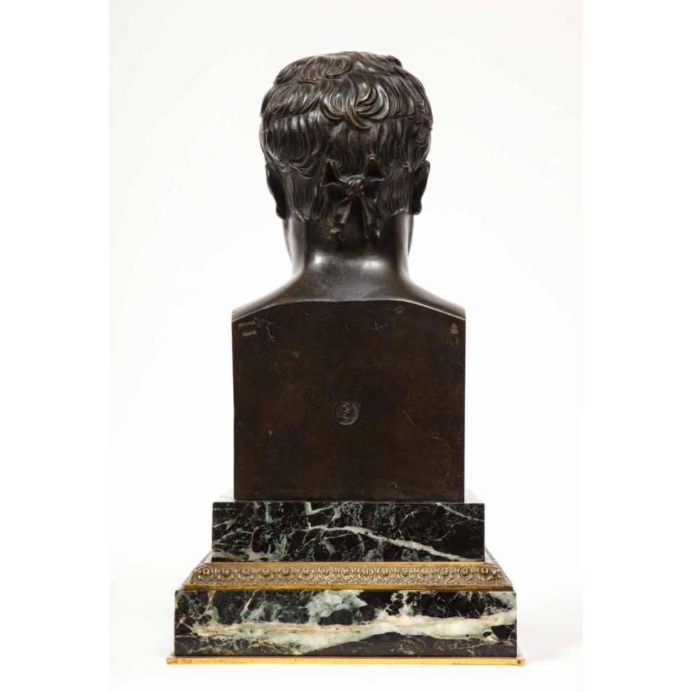 Exquisite French Patinated Bronze Bust of Emperor Napoleon I, after Canova 5