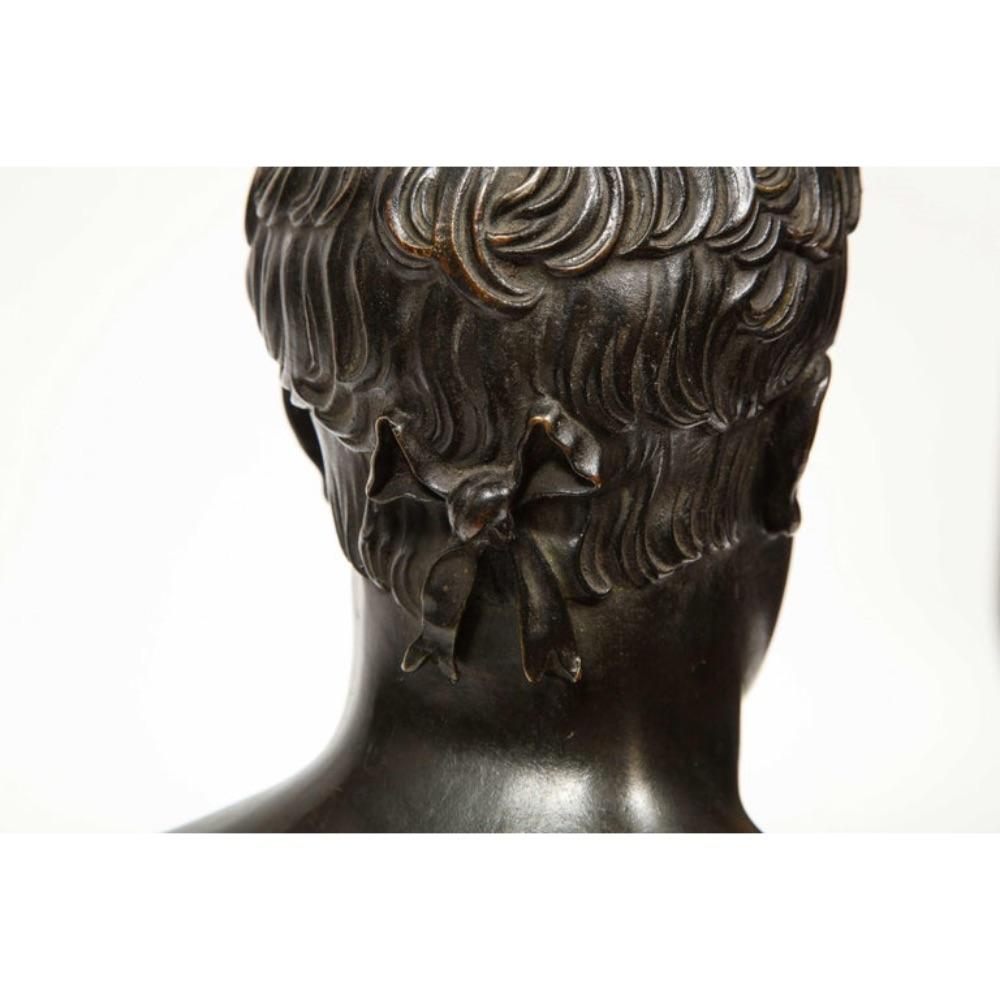 Exquisite French Patinated Bronze Bust of Emperor Napoleon I, after Canova