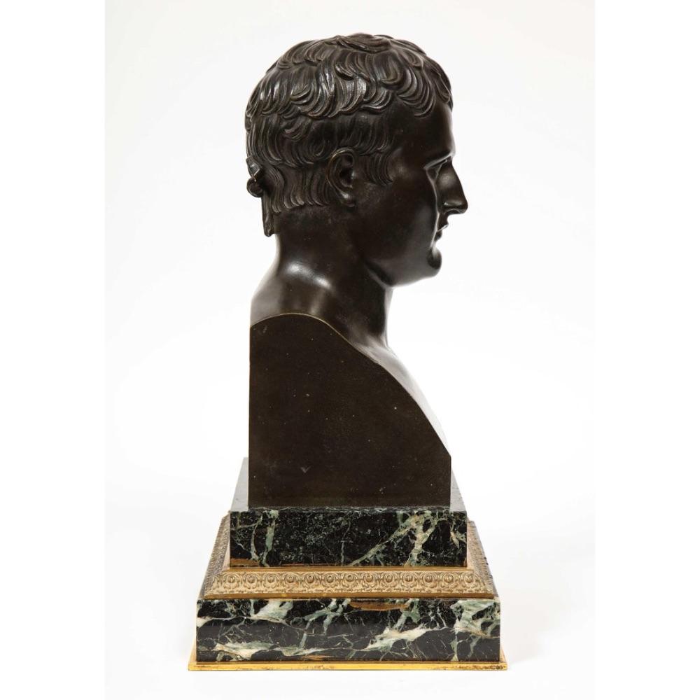 Exquisite French Patinated Bronze Bust of Emperor Napoleon I, after Canova 10