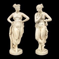 Antique Follower of Antonio Canova - Pair of 19-20th century neoclassical sculptures