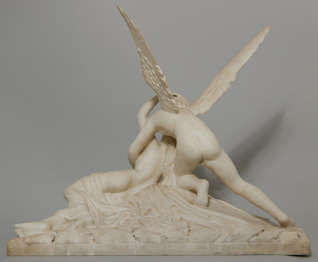 Psique resucitada por el beso de Cupido, gran escultura de mármol según Canova, s. XIX. en venta 3
