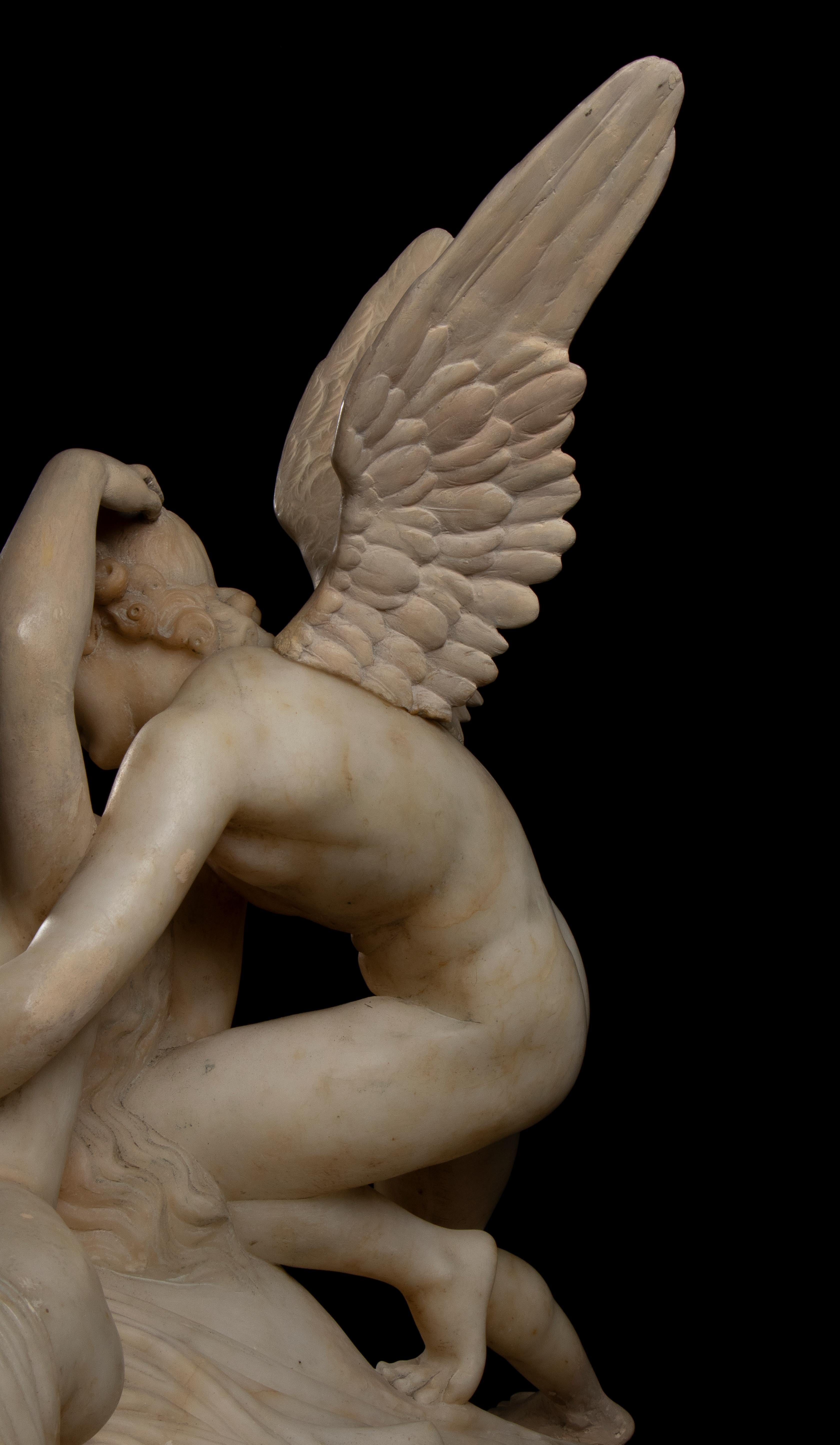 Scultura in marmo alabastro bianco Psiche ravvivata dal bacio di Cupido di A. Canova in vendita 10