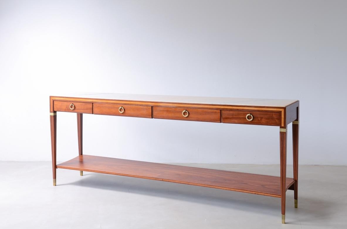 Antonio Cassi Ramelli Gran consola de 1940 con tapa de mármol Moderno de mediados de siglo en venta