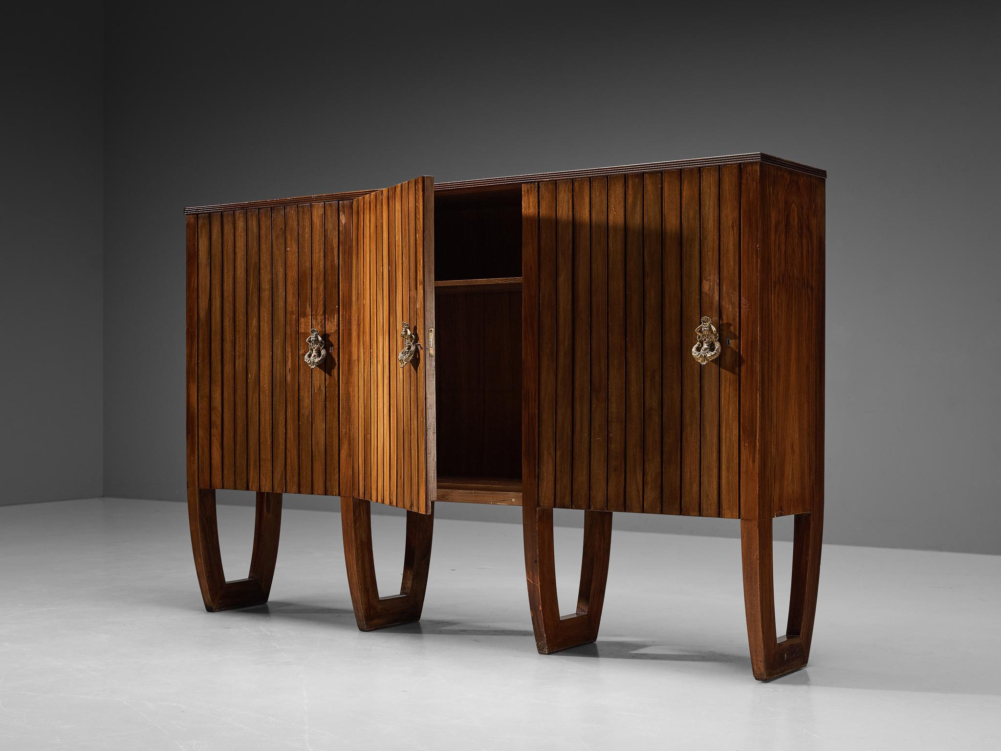 Rare Antonio Cassi Ramelli Sideboard in Walnut and Brass 3