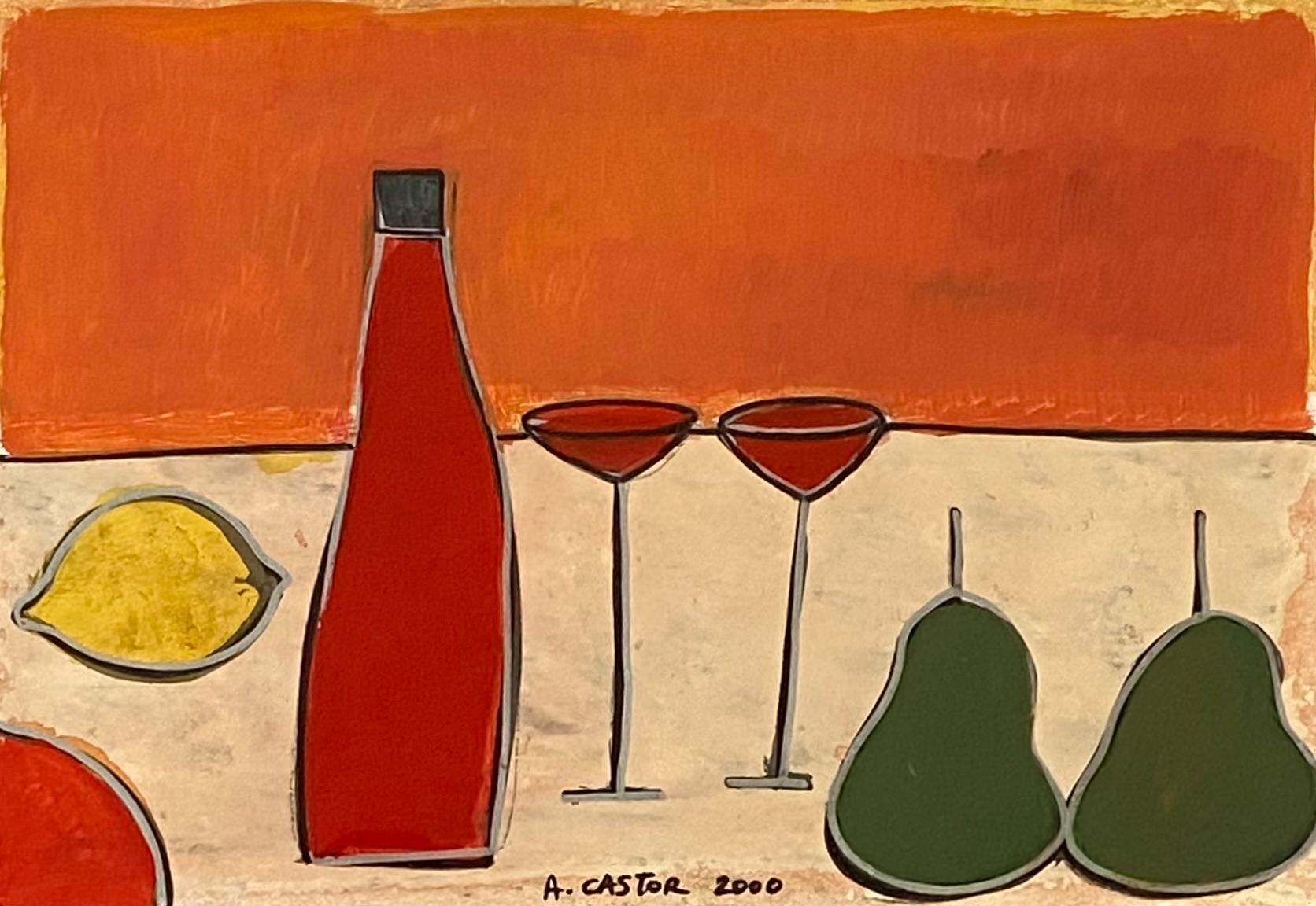 
Original acrylic on light archival cardstock of a contemporary still life by the Spanish artist, Antonio Castro.  Signed bottom middle “A Castor” and dated 2000.  Excellent condition and nicely gallery framed with a marblized mat and a 1.75 inch