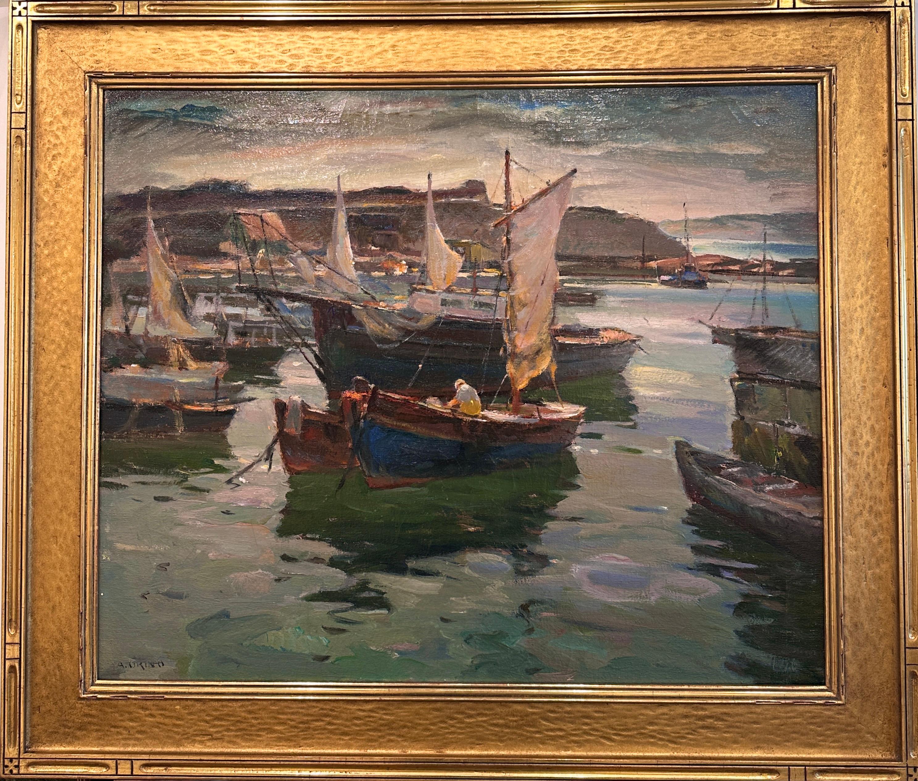 Artista de Rockport Antonio Cirino (1889-1983) Pintura de paisaje 