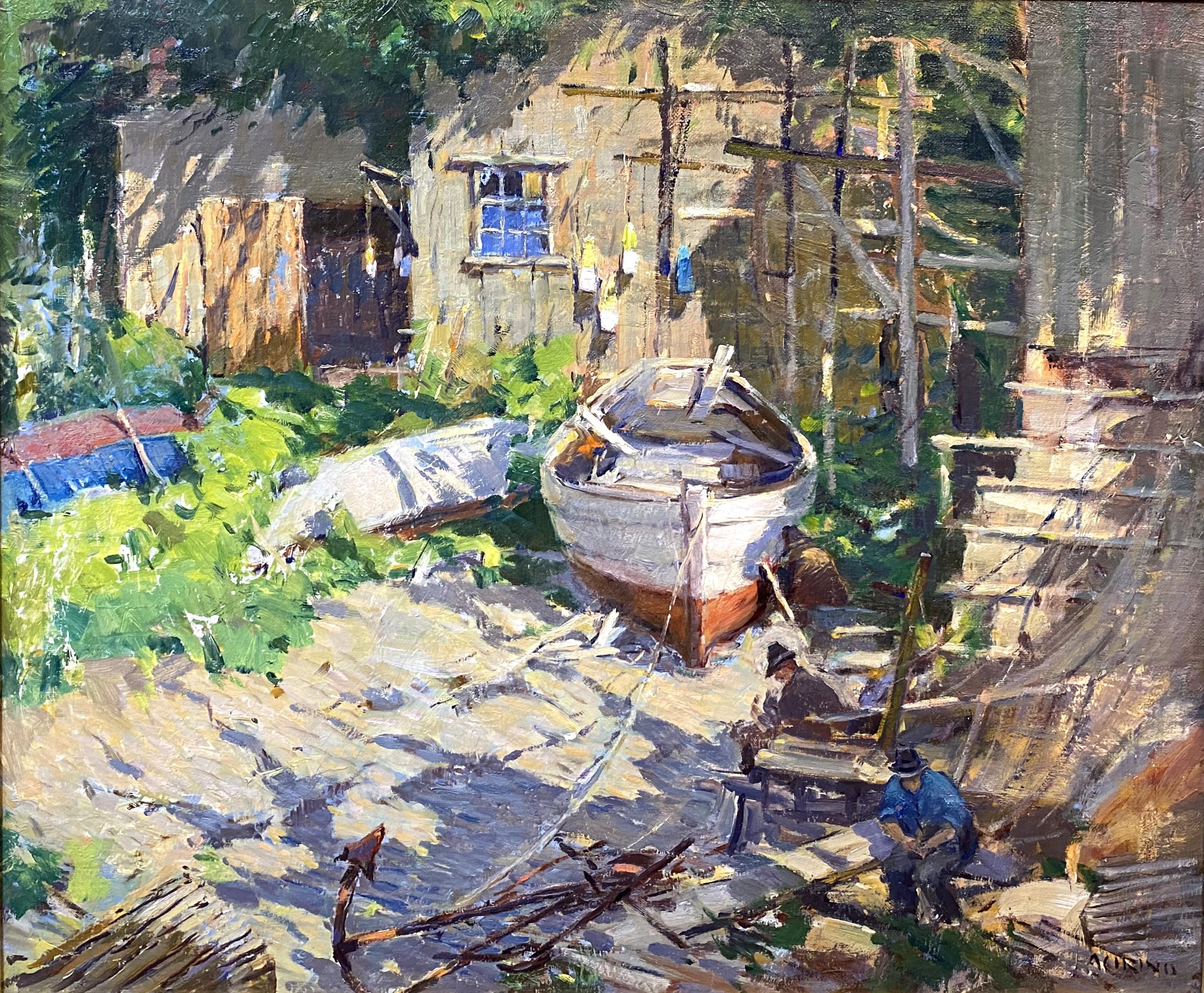The Boat Shop - American Impressionist Art by Antonio Cirino