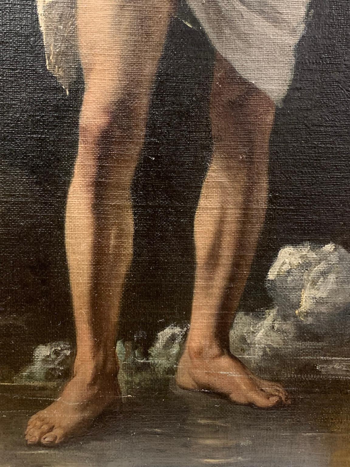 Dipinto accademico italiano figurativo ritratto maschile fine del XIX secolo in vendita 1