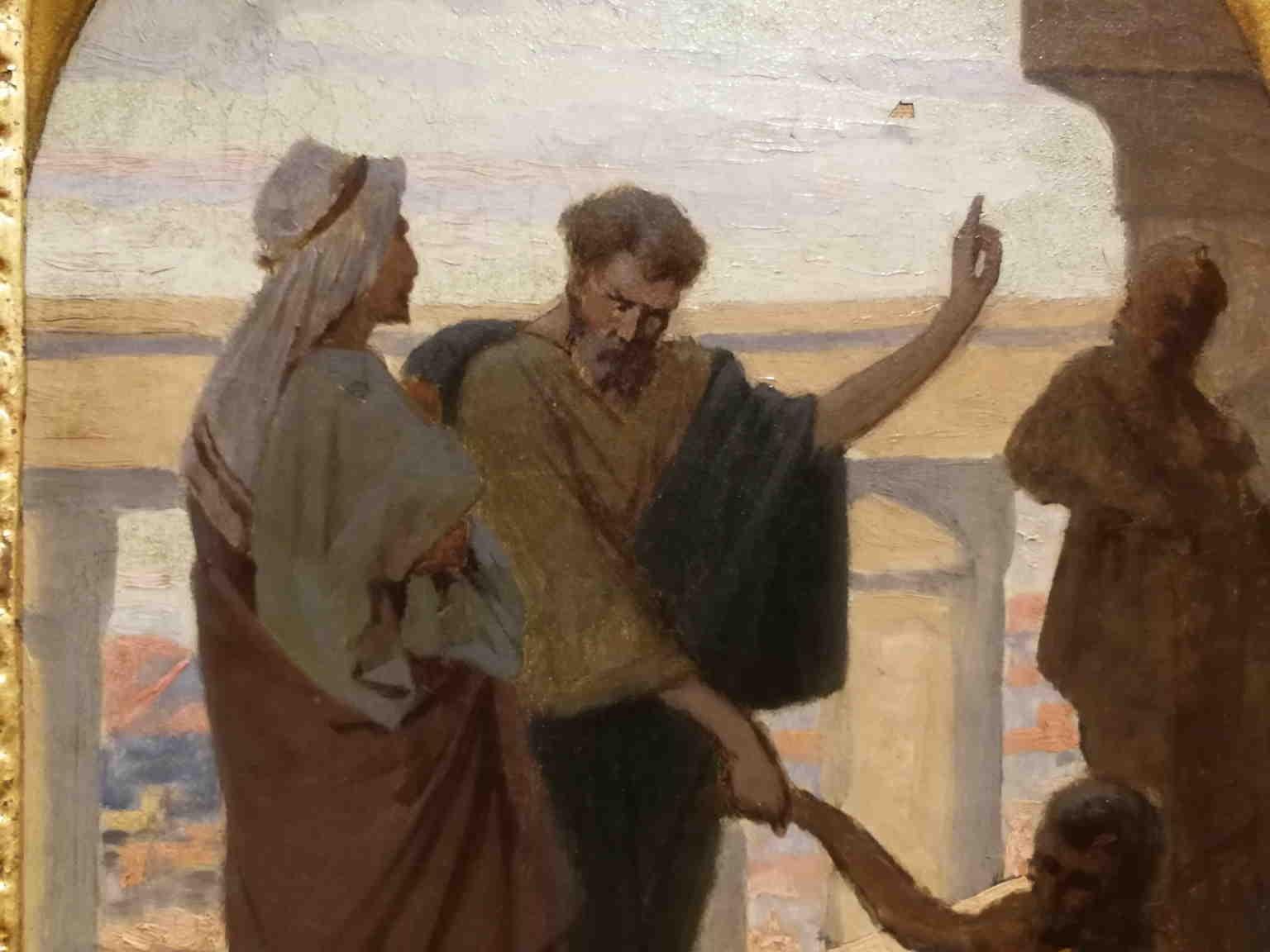 Dipinto religioso storico purista figurativo del XIX secolo toscano - Réalisme Painting par Antonio Ciseri