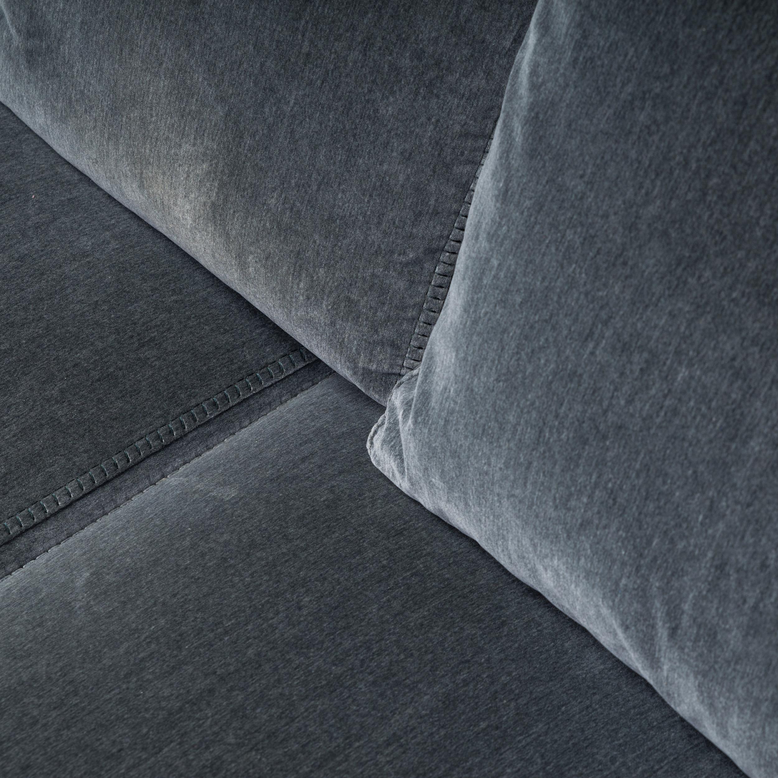Fabric  B&B Italia by Antonio Citterio Grey Ray Velvet Corner Sofa For Sale