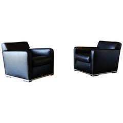 Antonio Citterio "APTA" Leather Lounge Chairs for Maxalto B&B Italia
