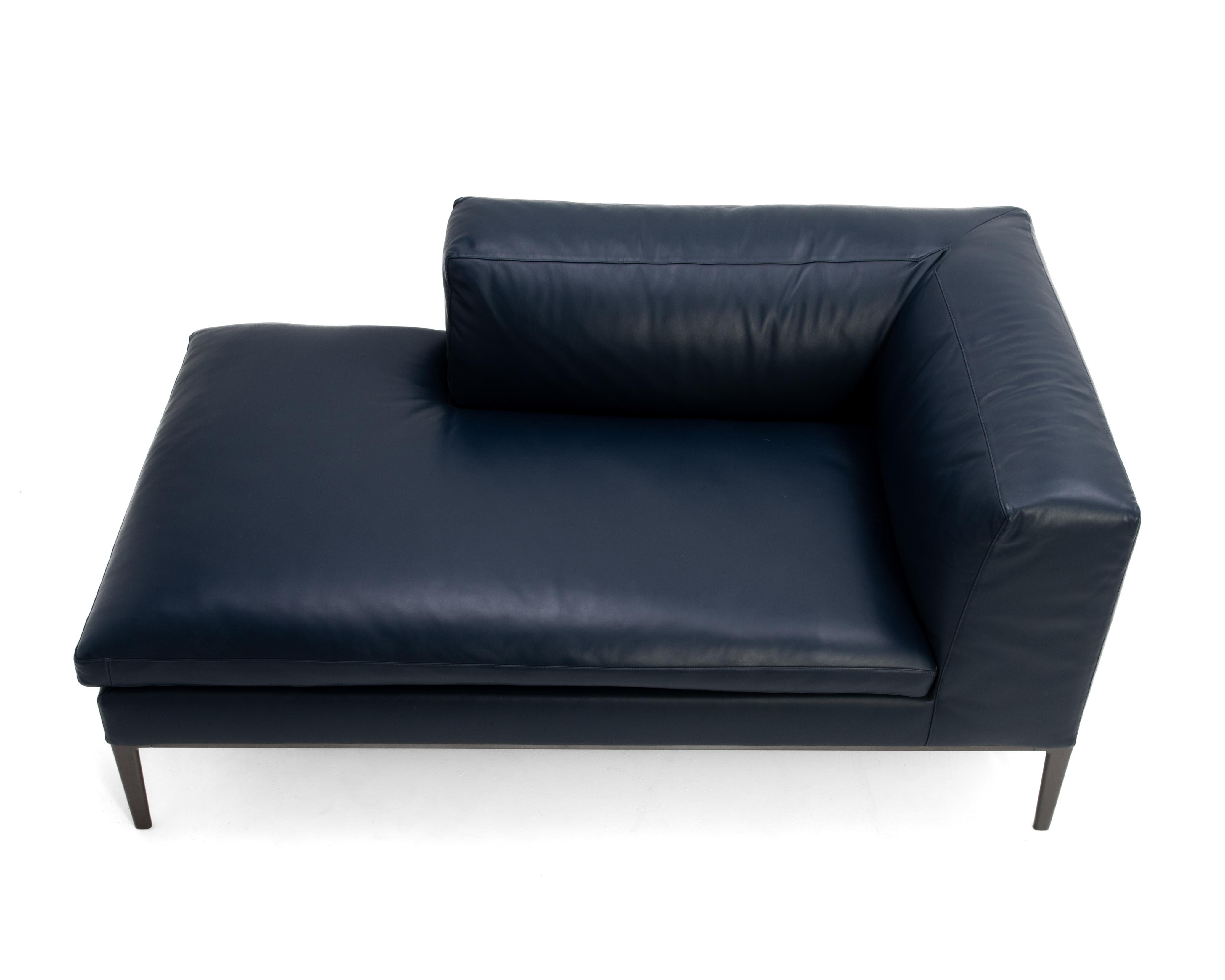 Antonio Citterio B&B Italia Blaues Leder Michel Club Modular 2 Stück Ecksofa im Angebot 10