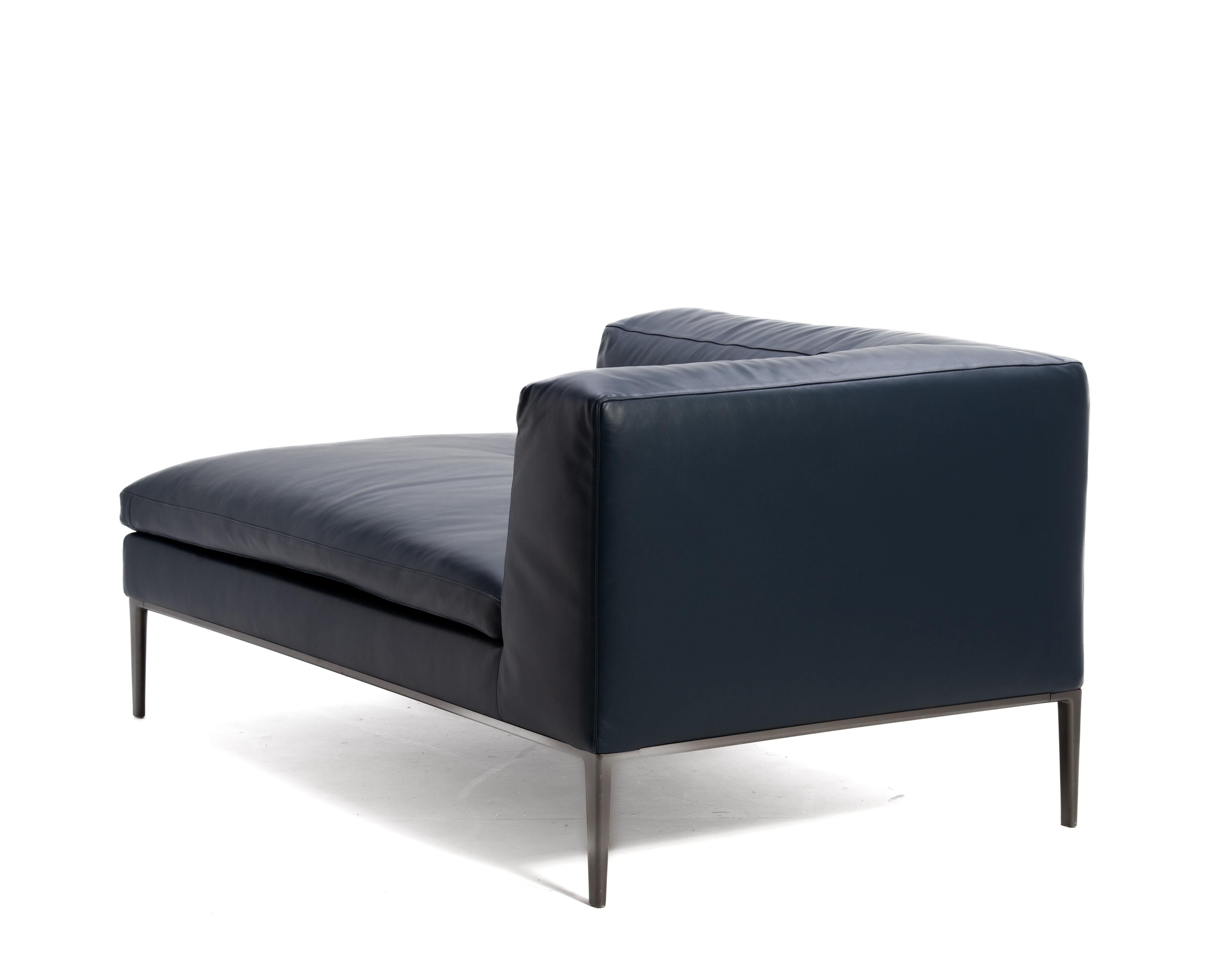 Antonio Citterio B&B Italia Blaues Leder Michel Club Modular 2 Stück Ecksofa (21. Jahrhundert und zeitgenössisch) im Angebot