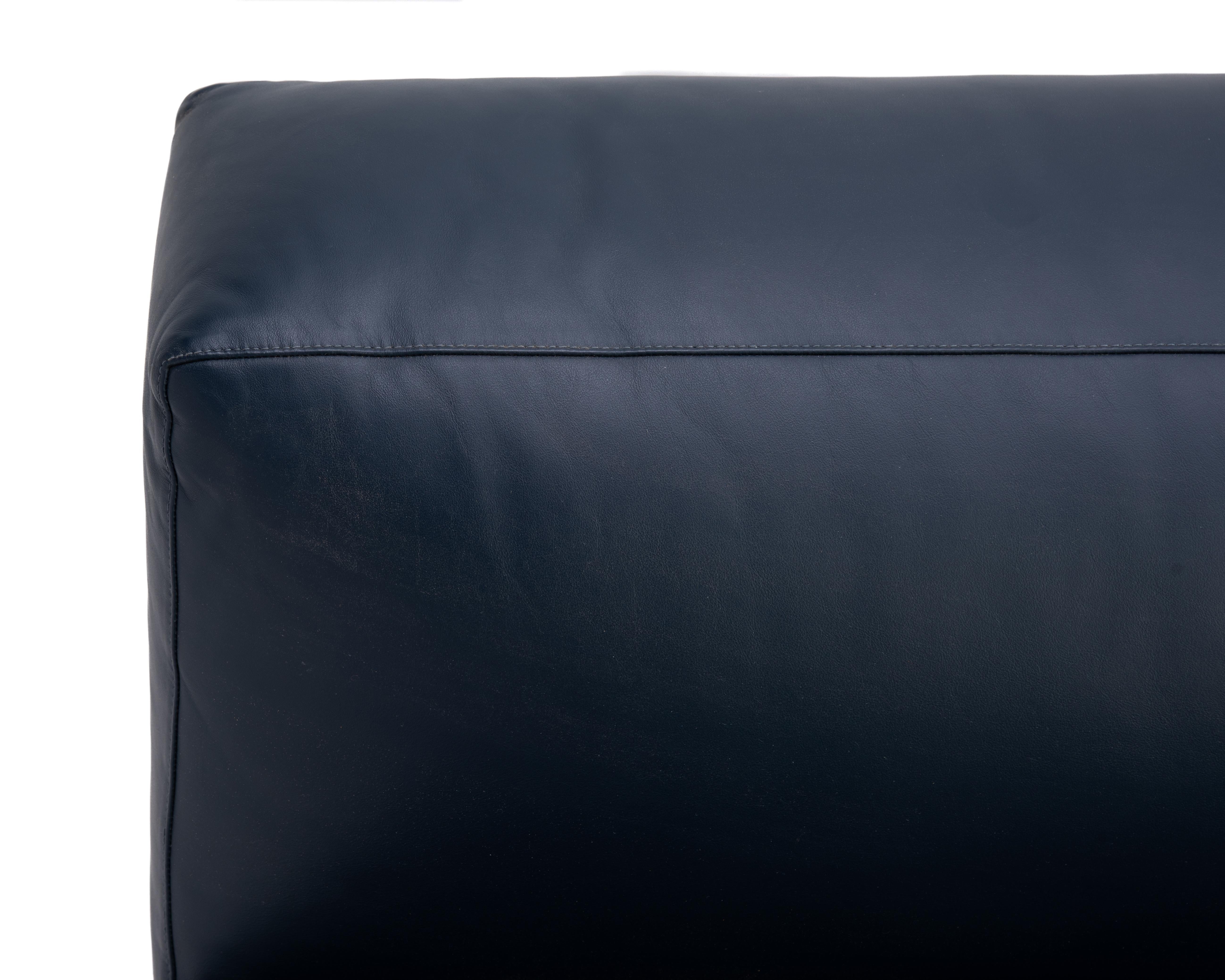 Antonio Citterio B&B Italia Michel Club Blau Leder Zweiteiliges Modulares Sofa 2016 im Angebot 6