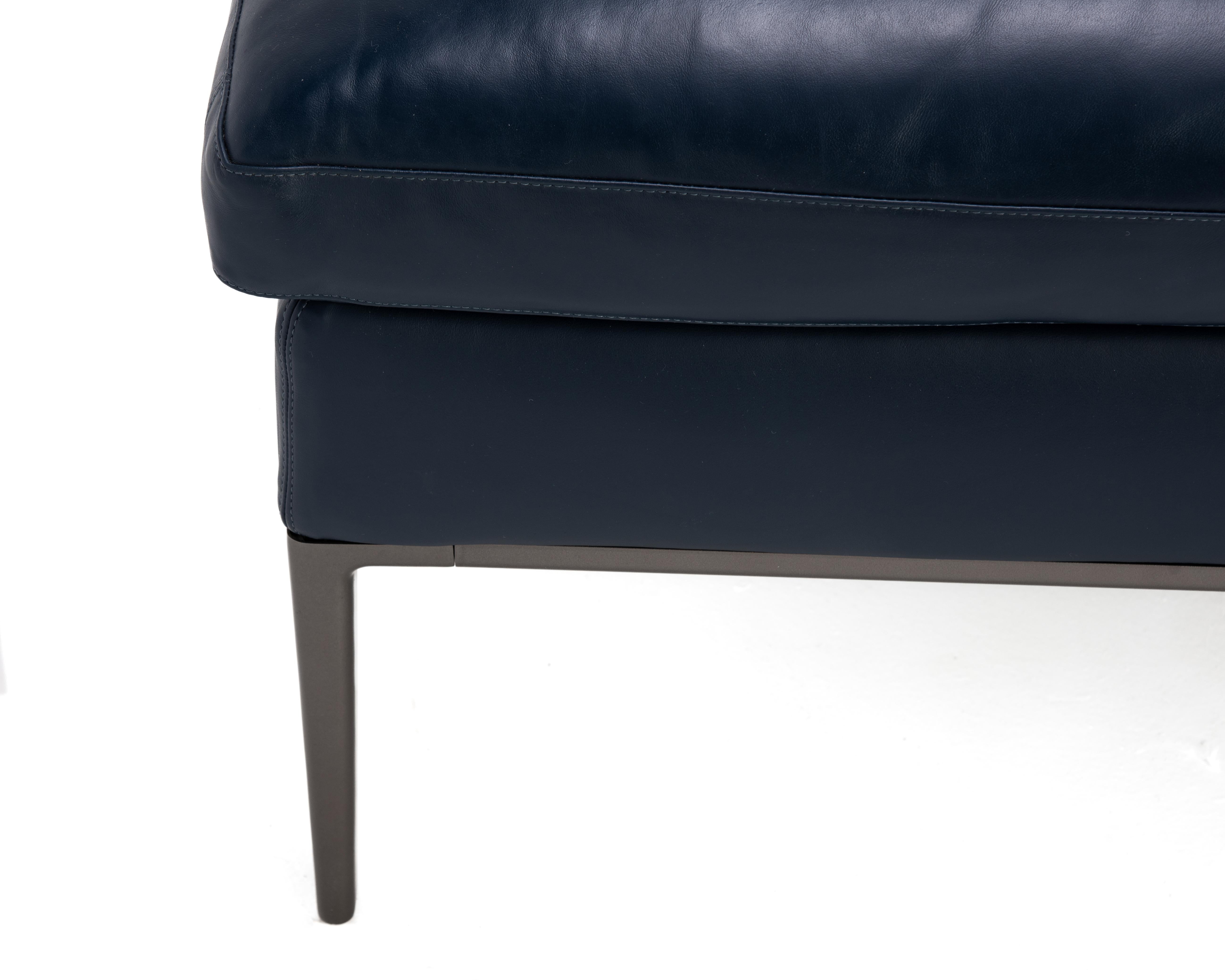 Antonio Citterio B&B Italia Michel Club Blau Leder Zweiteiliges Modulares Sofa 2016 im Angebot 9