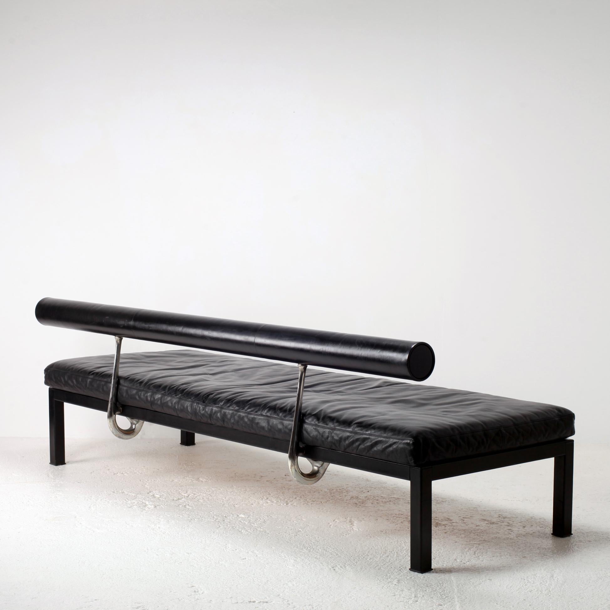 Antonio Citterio Black Leather Daybed Model Sity B&B, Italia, 1980's In Good Condition In Saint  Ouen, FR