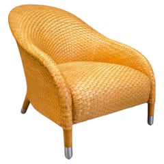 Fauteuil en cuir tressé Antonio Citterio, années 1980