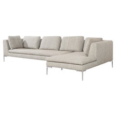 Vintage Antonio Citterio, Charles Sofa, B & B Italia, Creme, Two Parts Sofa