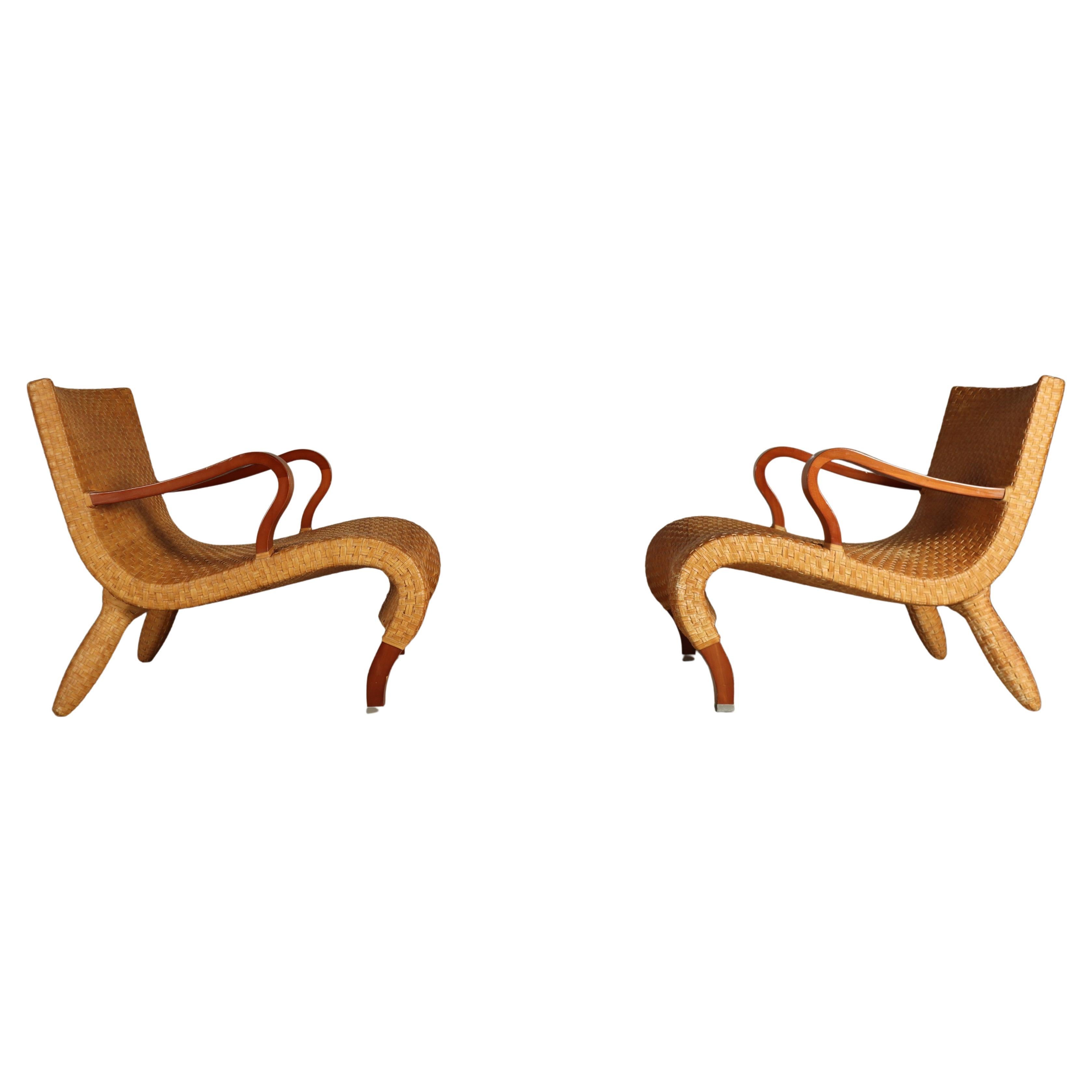 Antonio Citterio ‘Compagnia delle Filippine’ lounge chairs, B&B Italia 1993 en venta