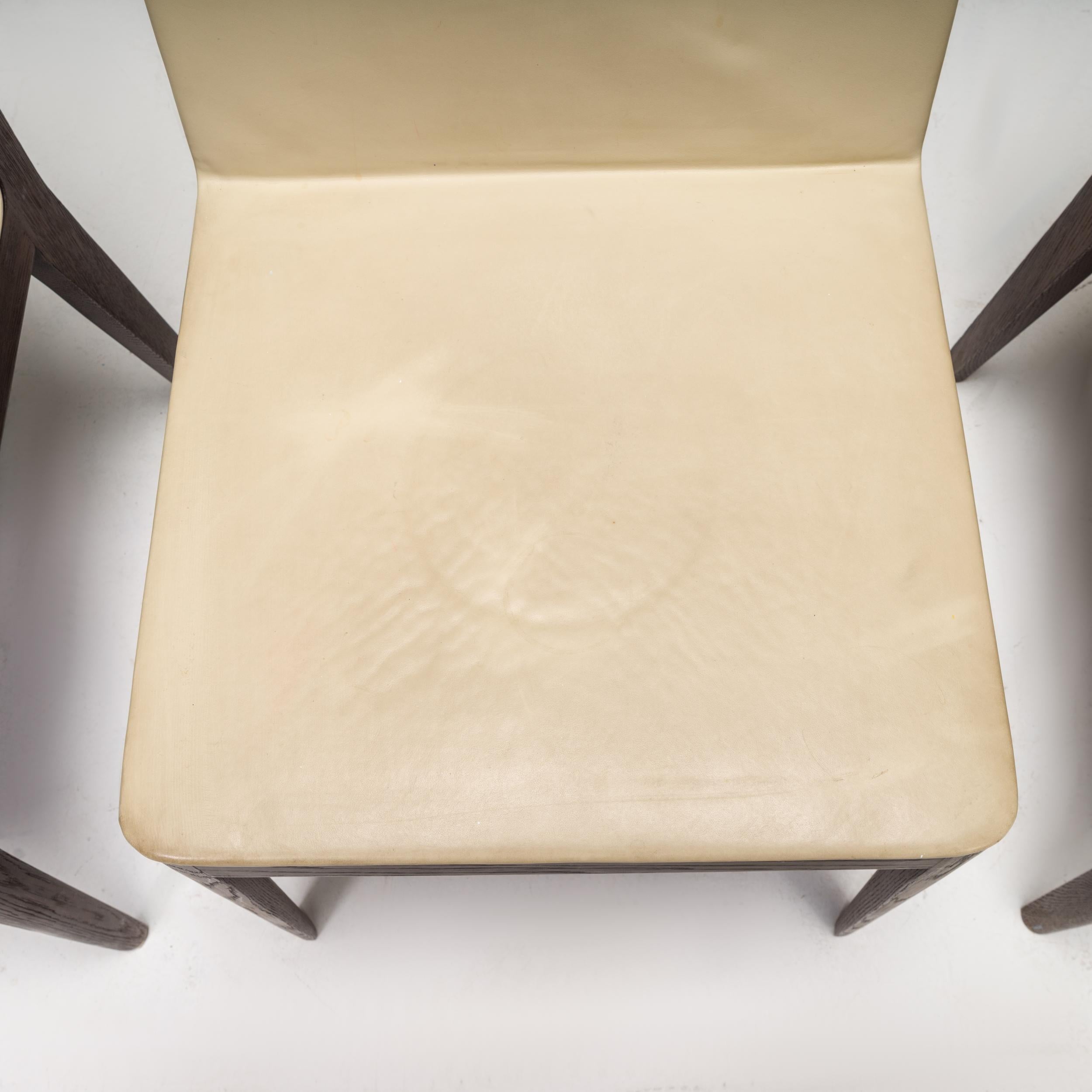Chaises de salle à manger B&B Italia par Antonio Citterio en cuir beige et noyer EL, ensemble de 4 pièces en vente 10