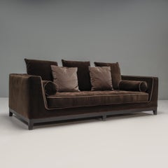 Antonio Citterio for B&B Italia Maxalto Brown Velvet Three Seat Sofa, 2013