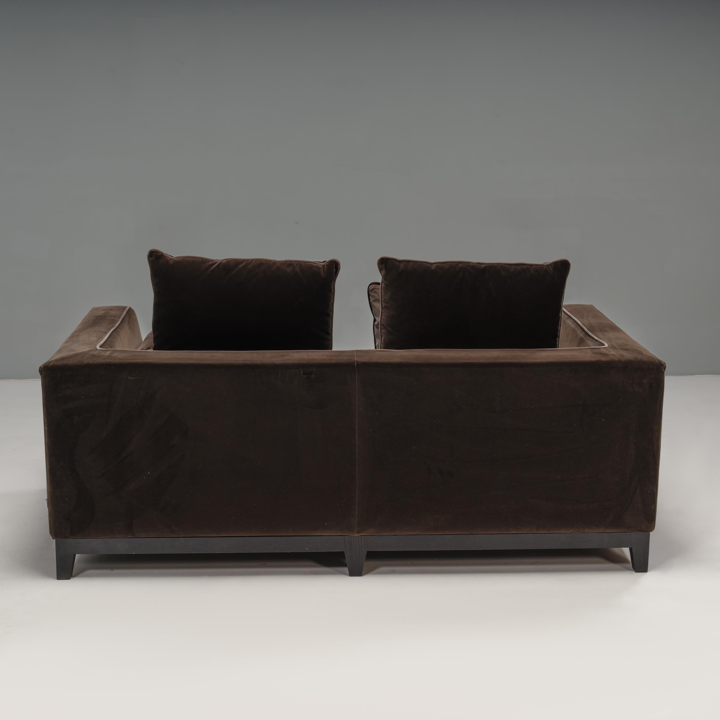 Modern Antonio Citterio for B&B Italia Maxalto Grey Velvet Two Seat Sofa, 2013 For Sale
